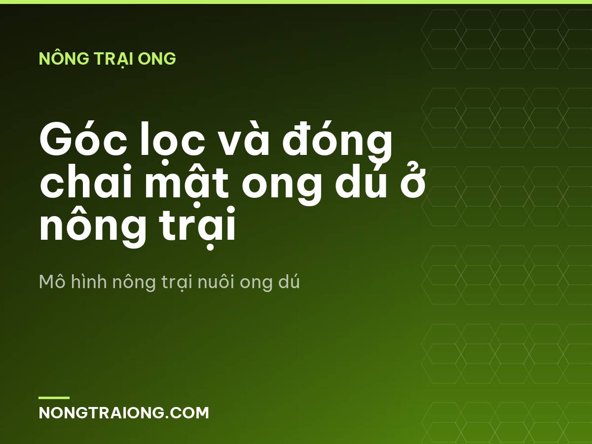 Góc lọc và đóng chai mật ong dú ở nông trại