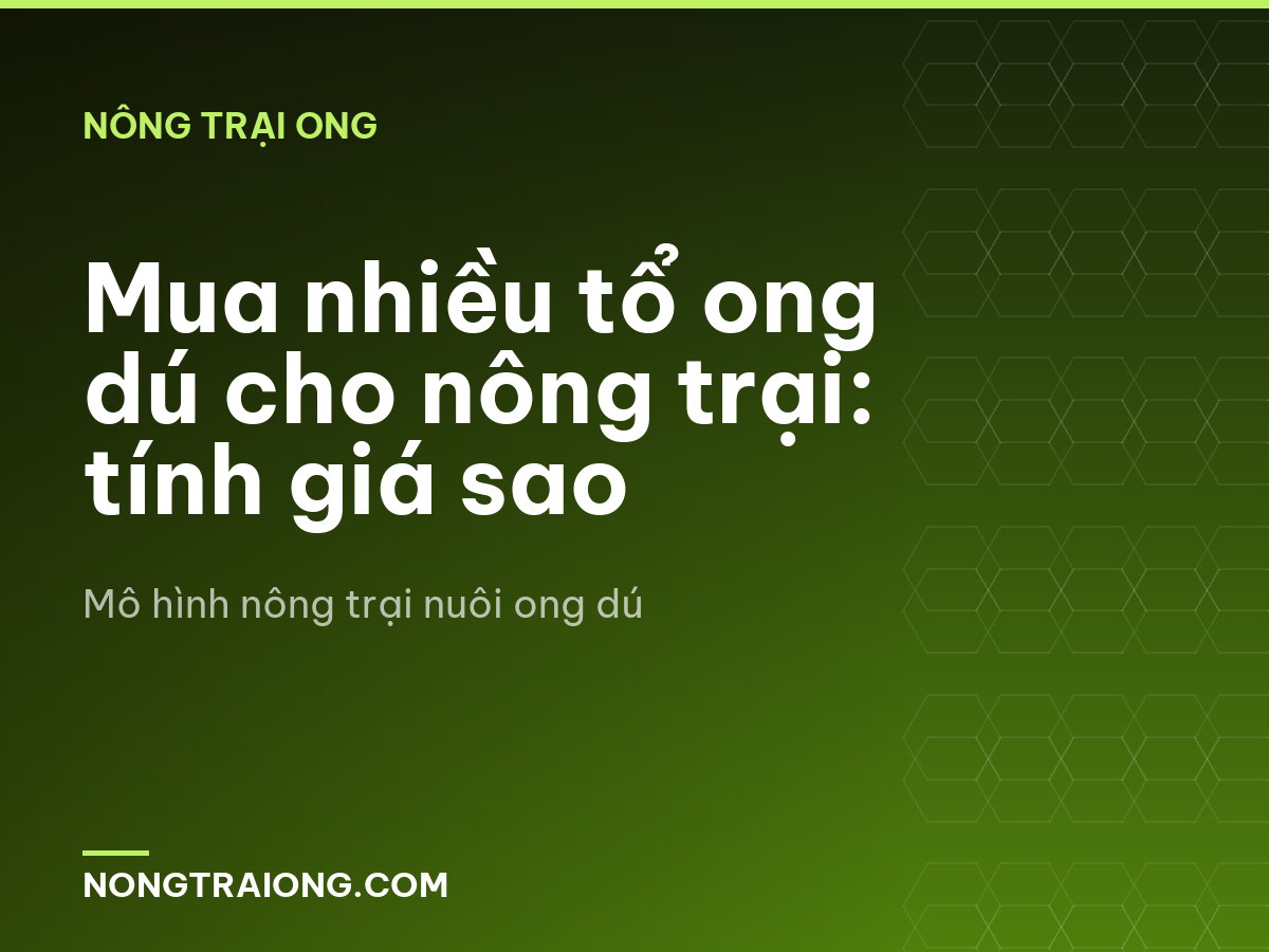 Mua nhiều tổ ong dú cho nông trại: tính giá sao